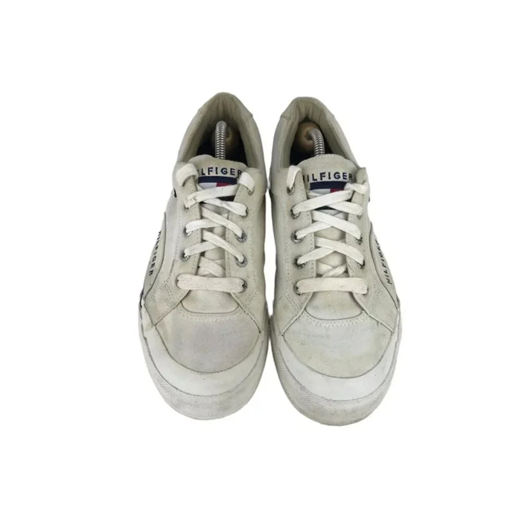 Tommy Hilfiger Mens White H9-CH17 Low Top Lace Up Sneaker‎ Shoes Size US 9M
